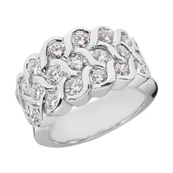 14K White Gold Round Diamond Ladies Ring 2.02ct