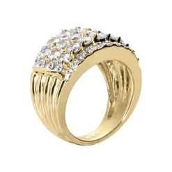 14K White Gold Round Diamond Ladies Ring 2.25ct 14.3mm -The King Of Accessories 14k gold round diamond ladies ring 225ct p 29181 back yellow