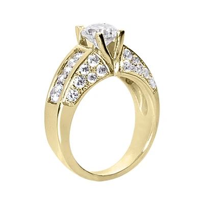 14K White Gold Round Diamond Ladies Ring 2.52ct 8.5mm 4 14K White Gold Round Diamond Ladies Ring 2.52ct 8.5mm - Image 4