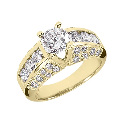 14K White Gold Round Diamond Ladies Ring 2.52ct 8.5mm 2 14K White Gold Round Diamond Ladies Ring 2.52ct 8.5mm - Image 2