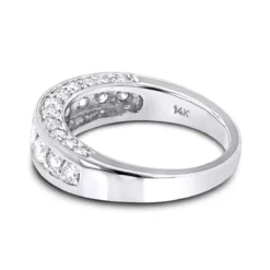 Thin 14K White Gold Round Diamond Ladies Wedding Ring 1.3ct 11 Thin 14K White Gold Round Diamond Ladies Wedding Ring 1.3ct -The King Of Accessories 14k gold round diamond ladies wedding ring 13ct backwh