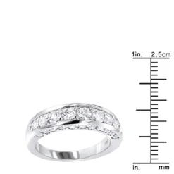 Thin 14K White Gold Round Diamond Ladies Wedding Ring 1.3ct 12 Thin 14K White Gold Round Diamond Ladies Wedding Ring 1.3ct -The King Of Accessories 14k gold round diamond ladies wedding ring 13ct rulerwh