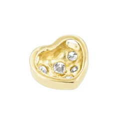 Small 14K Yellow Gold Round Diamond Pave Heart Pendant 0.16ct -The King Of Accessories 14k gold round diamond pave heart pendant 016ct p 27725 backye