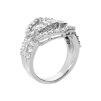 14K White Gold Round Diamond Right Hand Ladies Ring 1.45ct 3 14K White Gold Round Diamond Right Hand Ladies Ring 1.45ct - Image 3