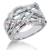 14K White Gold Round Diamond Right Hand Ring 0.73ct
