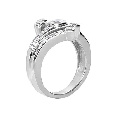 14K White Gold Round Diamond Right Hand Ring 0.75ct 3 14K White Gold Round Diamond Right Hand Ring 0.75ct - Image 3