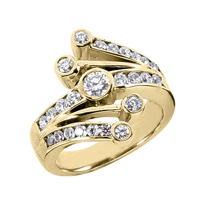 14K White Gold Round Diamond Right Hand Ring 0.75ct 2 14K White Gold Round Diamond Right Hand Ring 0.75ct - Image 2