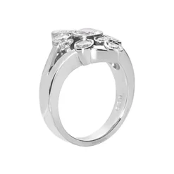 14K White Gold Round Diamond Right Hand Ring 1.11ct 6 14K White Gold Round Diamond Right Hand Ring 1.11ct -The King Of Accessories 14k gold round diamond right hand ring 111ct p 29734 back white