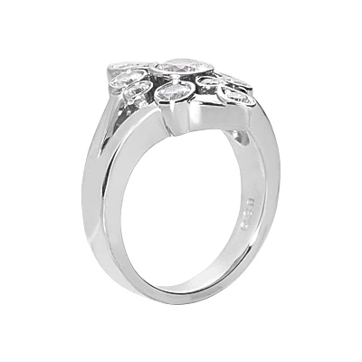 14K White Gold Round Diamond Right Hand Ring 1.11ct 3 14K White Gold Round Diamond Right Hand Ring 1.11ct - Image 3