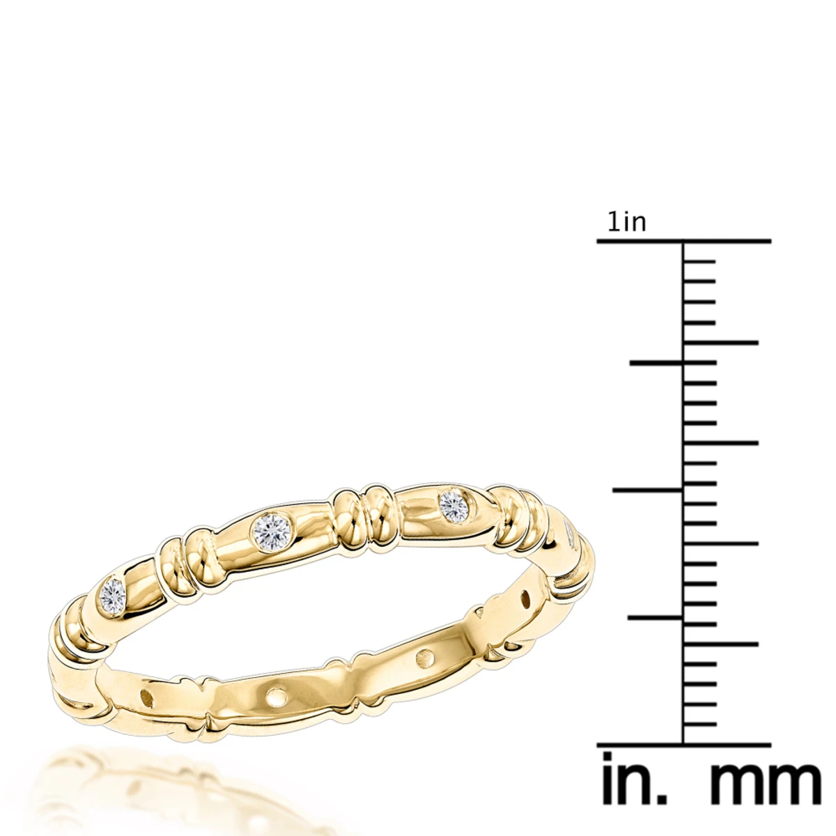 14K Yellow Gold Round Diamonds Eternity Ring For Women 0.14ct 6 14K Yellow Gold Round Diamonds Eternity Ring For Women 0.14ct - Image 6