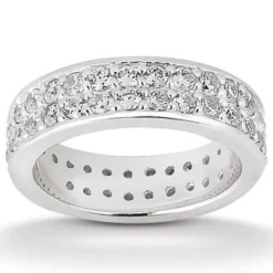 14K White Gold Round Diamonds Eternity Ring 1.56ct