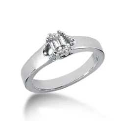 14K White Gold Solitaire Engagement Ring 0.25ct 3.96mm