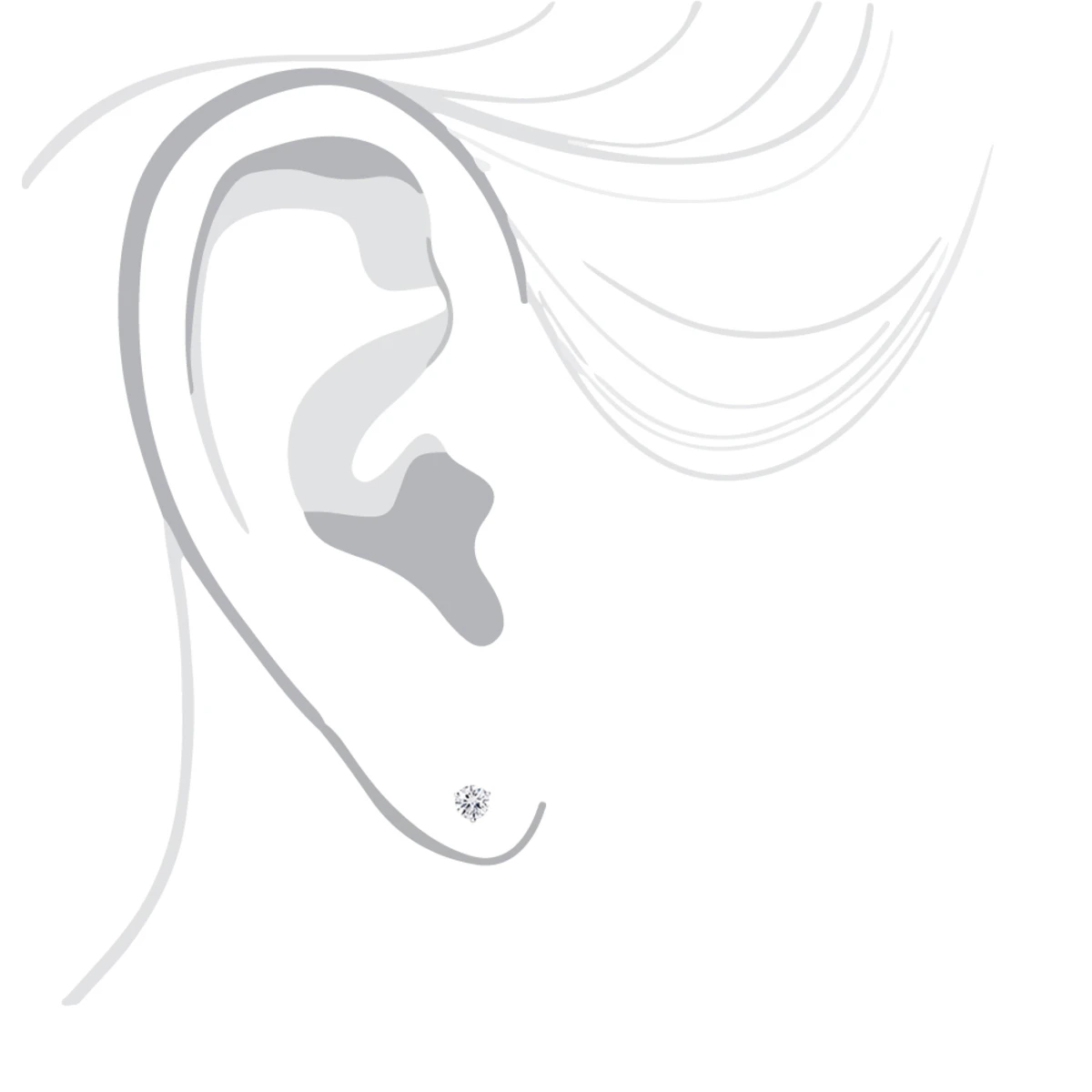 14K White Gold Solitaire Round Diamond Martini Stud Earrings 0.25ct 6 14K White Gold Solitaire Round Diamond Martini Stud Earrings 0.25ct - Image 6