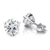 14K White Gold Solitaire Round Diamond Martini Stud Earrings 0.25ct