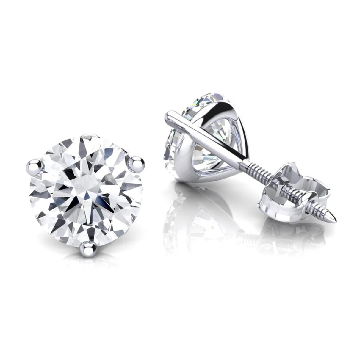 14K White Gold Solitaire Round Diamond Martini Stud Earrings 0.25ct 1 14K White Gold Solitaire Round Diamond Martini Stud Earrings 0.25ct
