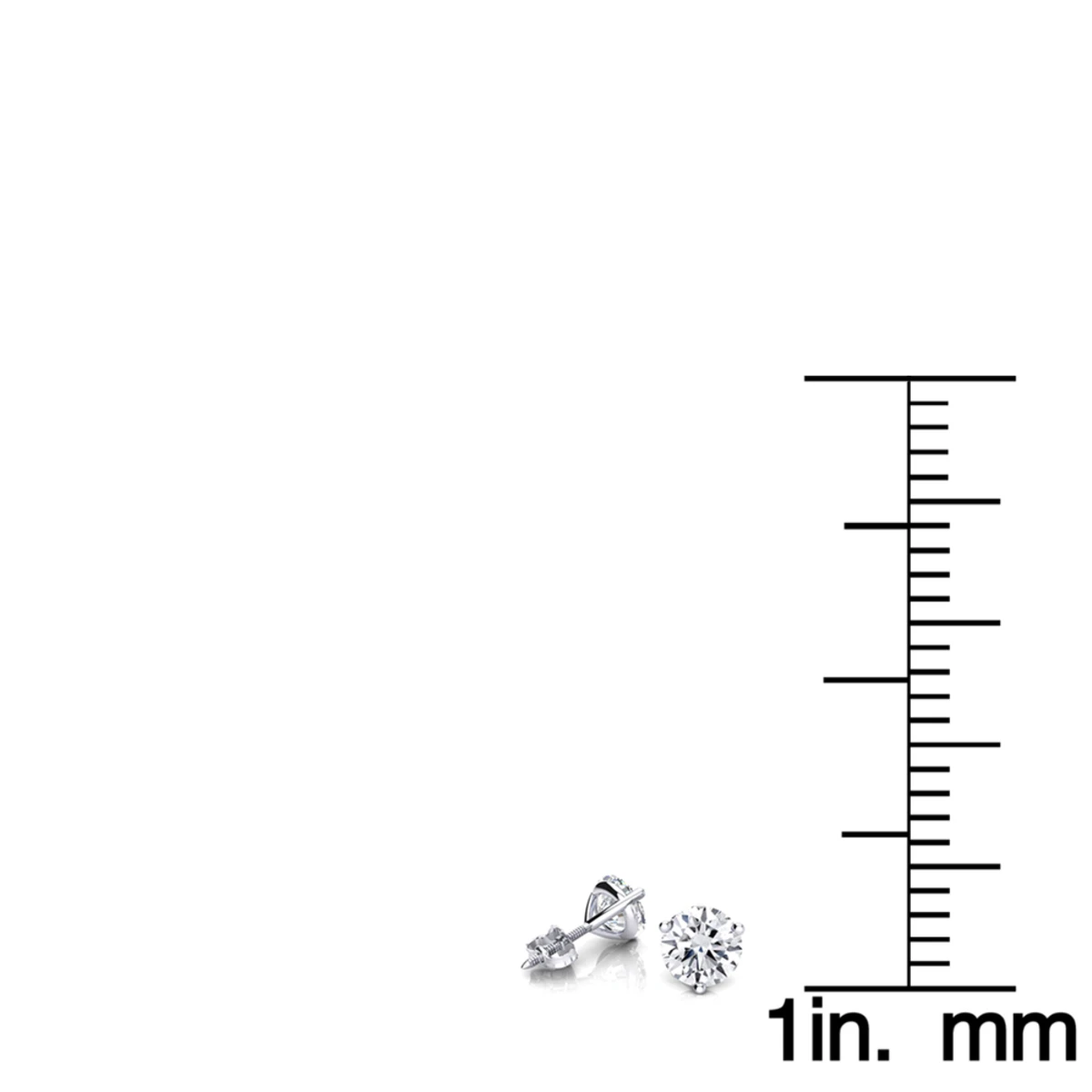 14K White Gold Solitaire Round Diamond Martini Stud Earrings 0.25ct 5 14K White Gold Solitaire Round Diamond Martini Stud Earrings 0.25ct - Image 5