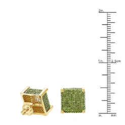 14K Yellow Gold Square Green Diamond Stud Earrings 1.3ct By Luxurman 11 14K Yellow Gold Square Green Diamond Stud Earrings 1.3ct By Luxurman -The King Of Accessories 14k gold square green diamond stud earrings 13ct by luxurman rulerye