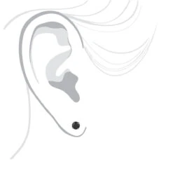 14K White Gold Stud Earrings With Prong Set Black Diamonds 1 Carat 5mm -The King Of Accessories 14k gold stud earrings with black diamonds 1 carat p 6054 bodwh