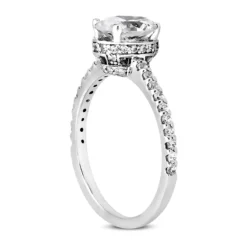 14K White Gold Unique Diamond Engagement Ring 0.84ct -The King Of Accessories 14k gold unique diamond engagement ring 084ct p 23932 back white 20220426