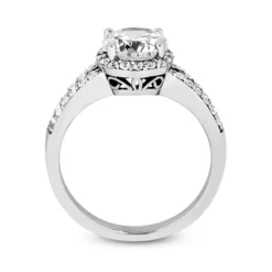 14K White Gold Unique Diamond Engagement Ring 0.88ct 4.5mm -The King Of Accessories 14k gold unique diamond engagement ring 088ct p 23602 additional white