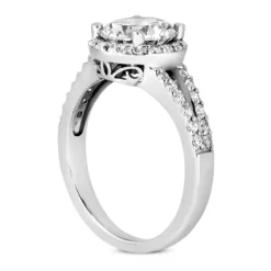 14K White Gold Unique Diamond Engagement Ring 0.88ct 4.5mm -The King Of Accessories 14k gold unique diamond engagement ring 088ct p 23602 back white 20220426