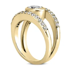 14K White Gold One Of A Kind Diamond Engagement Ring 1.02ct 10.5mm -The King Of Accessories 14k gold unique diamond engagement ring 102ct p 24100 back yellow 20220426