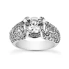 14K White Gold Unique Diamond Engagement Ring 1.54ct