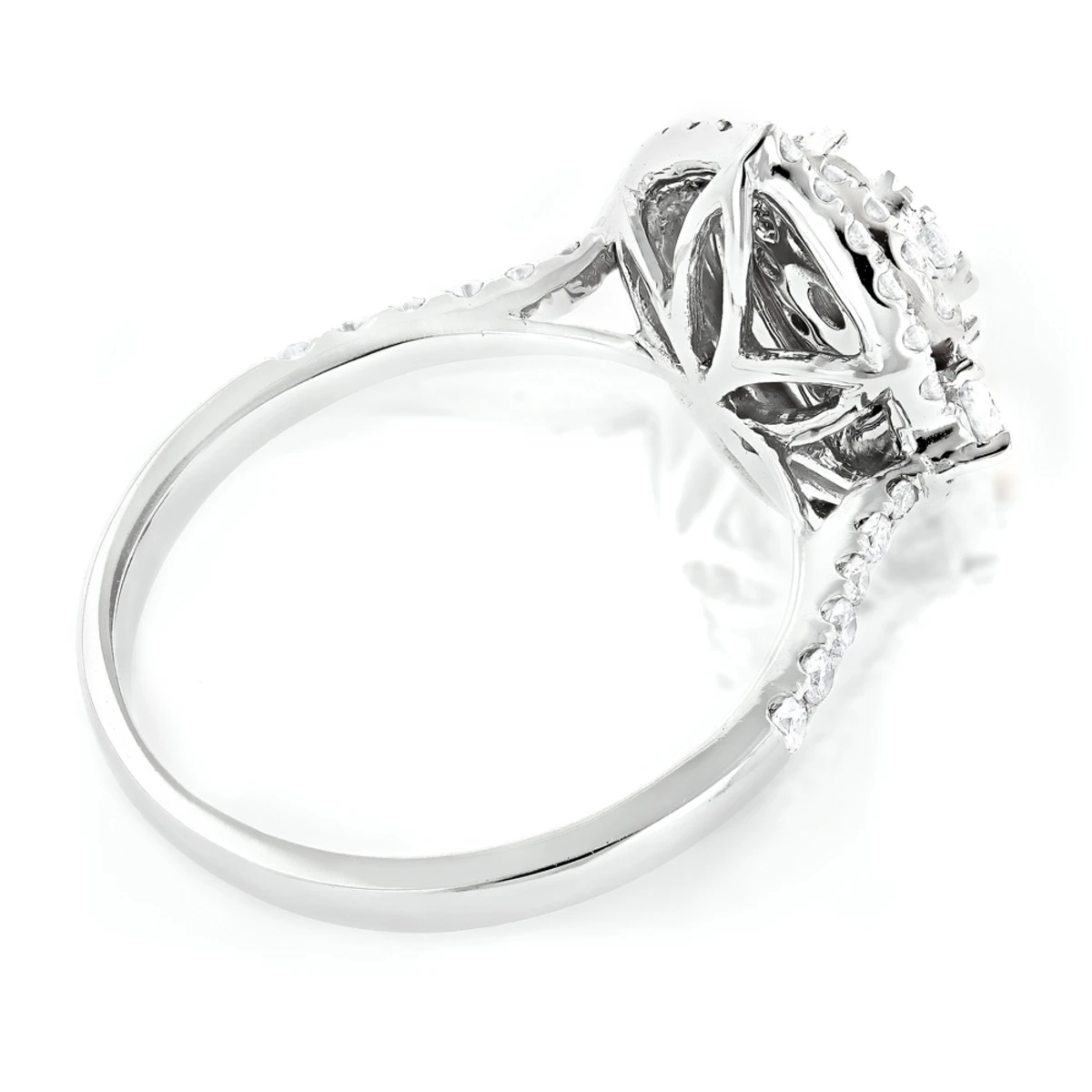 14K White Gold Unique Drop Design Pear Shape Diamond Cluster Ring For Women 1.3ct 2 14K White Gold Unique Drop Design Pear Shape Diamond Cluster Ring For Women 1.3ct - Image 2