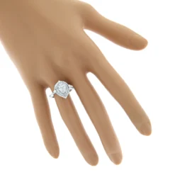 14K White Gold Unique Drop Design Pear Shape Diamond Cluster Ring For Women 1.3ct 6 14K White Gold Unique Drop Design Pear Shape Diamond Cluster Ring For Women 1.3ct -The King Of Accessories 14k gold unique drop design pear shape diamond cluster ring for women 13ct bodwh
