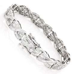 14K Yellow Gold Women's Baguette Diamond Bracelet 4 Ct 9 14K Yellow Gold Women's Baguette Diamond Bracelet 4 Ct -The King Of Accessories 14k gold womens baguette diamond bracelet 495ct p 5778 backwh