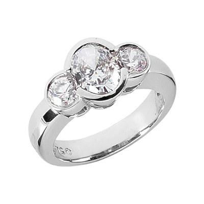 Thin 14K White Gold Women's Diamond Ring 1.50ct 1 Thin 14K White Gold Women's Diamond Ring 1.50ct