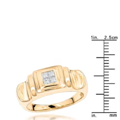 14K Yellow Gold Women's Diamond Ring Princess Diamonds 0.25ct -The King Of Accessories 14k gold womens diamond ring princess diamonds 03ct p 233 rulerye