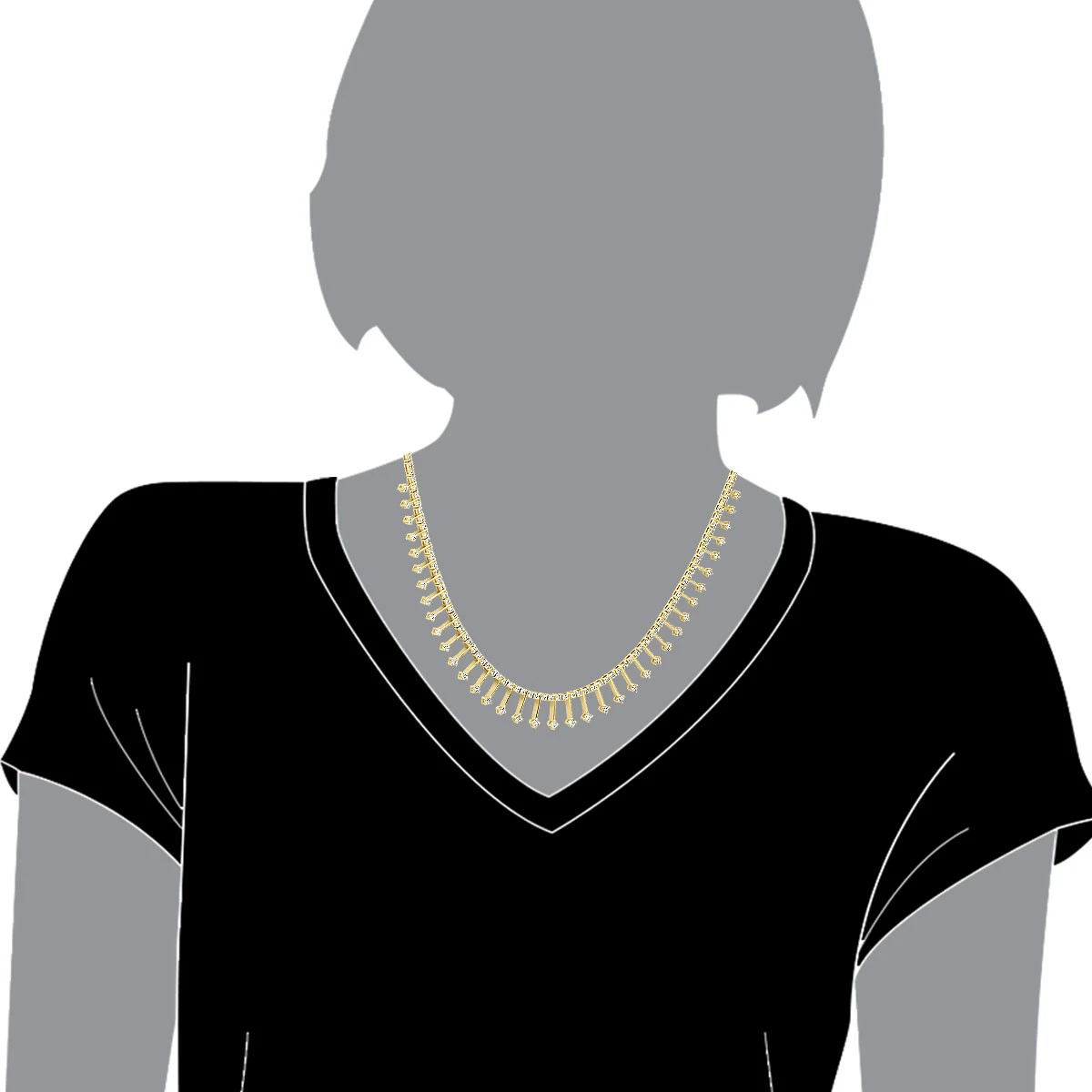 14K White Gold Women's Round Diamond Necklace 4.44ct 5 14K White Gold Women's Round Diamond Necklace 4.44ct - Image 5