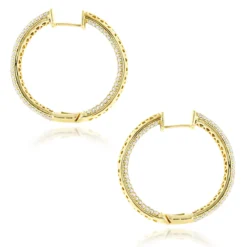 14K Rose Gold Large Inside Out Diamond Hoop Earrings 6ct -The King Of Accessories 14k inside out diamond hoop earrings 600ct p 35702 backye