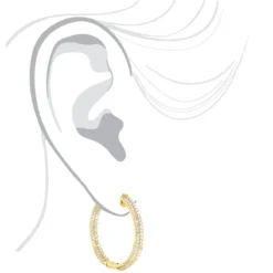 14K Rose Gold Large Inside Out Diamond Hoop Earrings 6ct -The King Of Accessories 14k inside out diamond hoop earrings 600ct p 35702 bodye