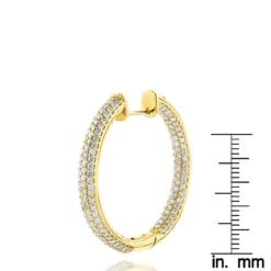 14K Rose Gold Large Inside Out Diamond Hoop Earrings 6ct -The King Of Accessories 14k inside out diamond hoop earrings 600ct p 35702 rulerye