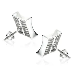 14K White Gold Invisible Set Princess Cut Diamond Stud Earrings For Men And Women 1.25ct Kite Shape -The King Of Accessories 14k invisible set princess cut diamond earrings 125ct p 97 backwh 1