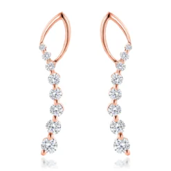 Journey Diamond Earrings For Women 14K White Gold 1.1ct 7 Journey Diamond Earrings For Women 14K White Gold 1.1ct -The King Of Accessories 14k journey diamond earrings 132ct p 22554 ro