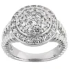 14K White Gold Ladies Cluster Diamond Ring 1 Carat
