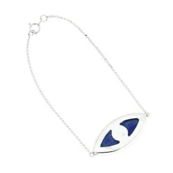 14K Yellow Gold Large Blue Evil Eye Diamond Bracelet 0.22ct -The King Of Accessories 14k large blue evil eye diamond bracelet 022ct p 35843 backwh