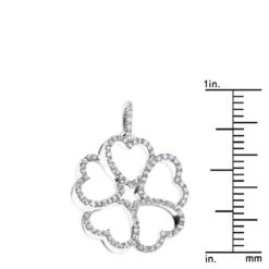 14K White Gold Multi Heart Diamond Pendant For Women Flower Design 0.35ct 10 14K White Gold Multi Heart Diamond Pendant For Women Flower Design 0.35ct -The King Of Accessories 14k multi heart diamond pendant 042ct p 22309 rulerwh
