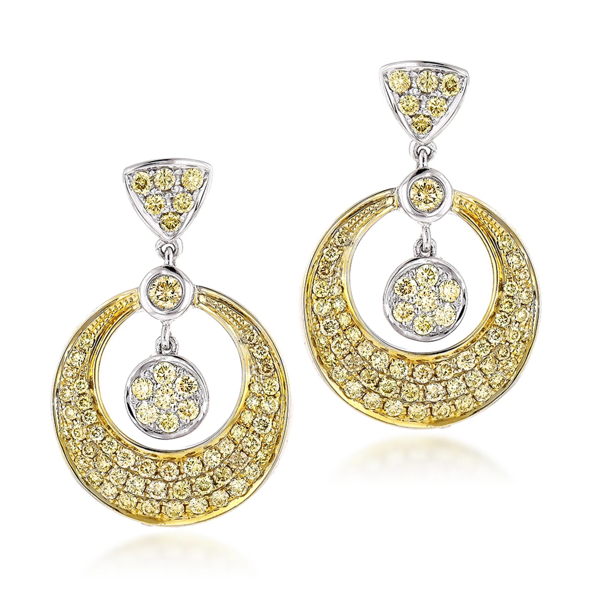 14K Yellow Gold Natural Yellow Diamond Drop Earrings 1.33ct 1 14K Yellow Gold Natural Yellow Diamond Drop Earrings 1.33ct