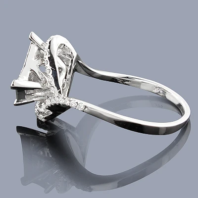 14K White Gold Pave Diamond Engagement Ring 0.63ct 2 14K White Gold Pave Diamond Engagement Ring 0.63ct - Image 2