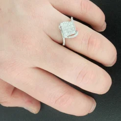 14K White Gold Pave Diamond Engagement Ring 0.63ct 5 14K White Gold Pave Diamond Engagement Ring 0.63ct -The King Of Accessories 14k pave diamond engagement ring 063ct p 40607bod