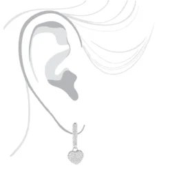 14K White Gold Pave Diamond Heart Earrings For Women 0.76ct 7 14K White Gold Pave Diamond Heart Earrings For Women 0.76ct -The King Of Accessories 14k pave diamond heart shaped earrings 076ct p 22411 bodwh