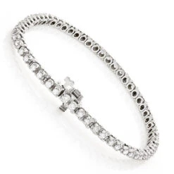 14K White Gold Round Diamond Tennis Bracelet For Women 1 3/4ct G/VS -The King Of Accessories 14k round diamond tennis bracelet 171ct p 22479back