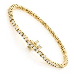 14K Yellow Gold Round Diamond Tennis Bracelet 2.2ct 9 14K Yellow Gold Round Diamond Tennis Bracelet 2.2ct -The King Of Accessories 14k round diamond tennis bracelet 220ct p 22424 backye