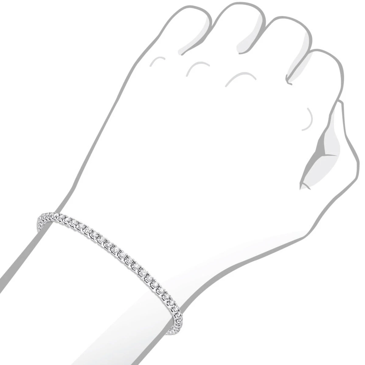 14K White Gold Round Diamond Tennis Bracelet For Women 3.55ct With 4 Prong Setting 7 14K White Gold Round Diamond Tennis Bracelet For Women 3.55ct With 4 Prong Setting - Image 7