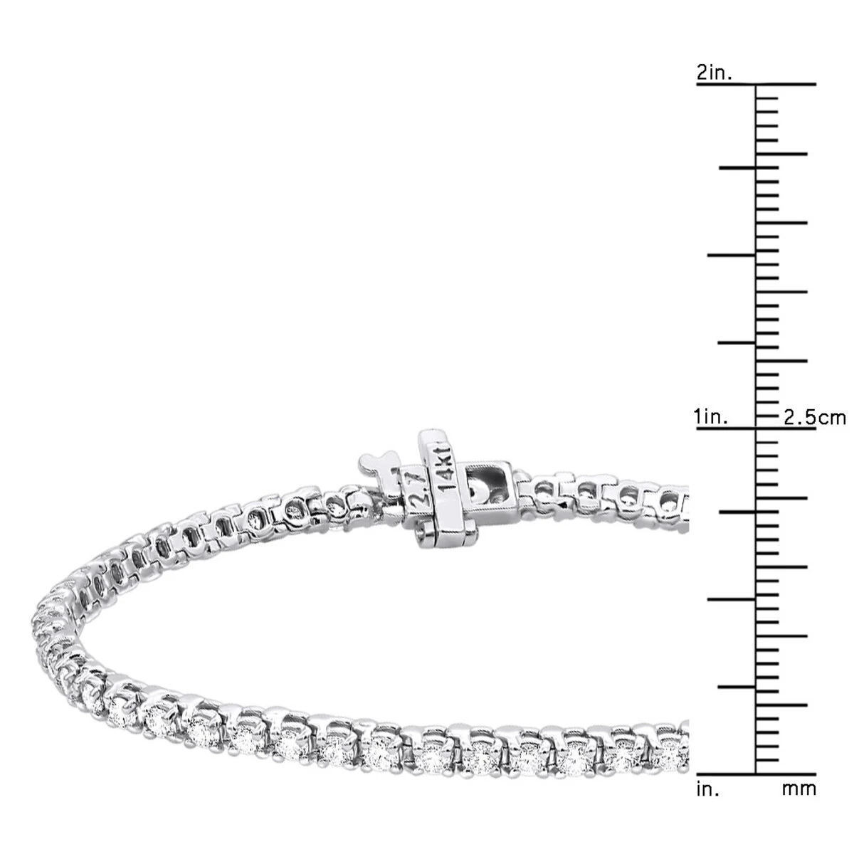 14K White Gold Round Diamond Tennis Bracelet For Women 3.55ct With 4 Prong Setting 10 14K White Gold Round Diamond Tennis Bracelet For Women 3.55ct With 4 Prong Setting - Image 10