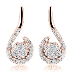 14K White Gold Swirl Diamond Earrings For Women 0.75ct -The King Of Accessories 14k swirl diamond earrings 075ct p 22553 ro